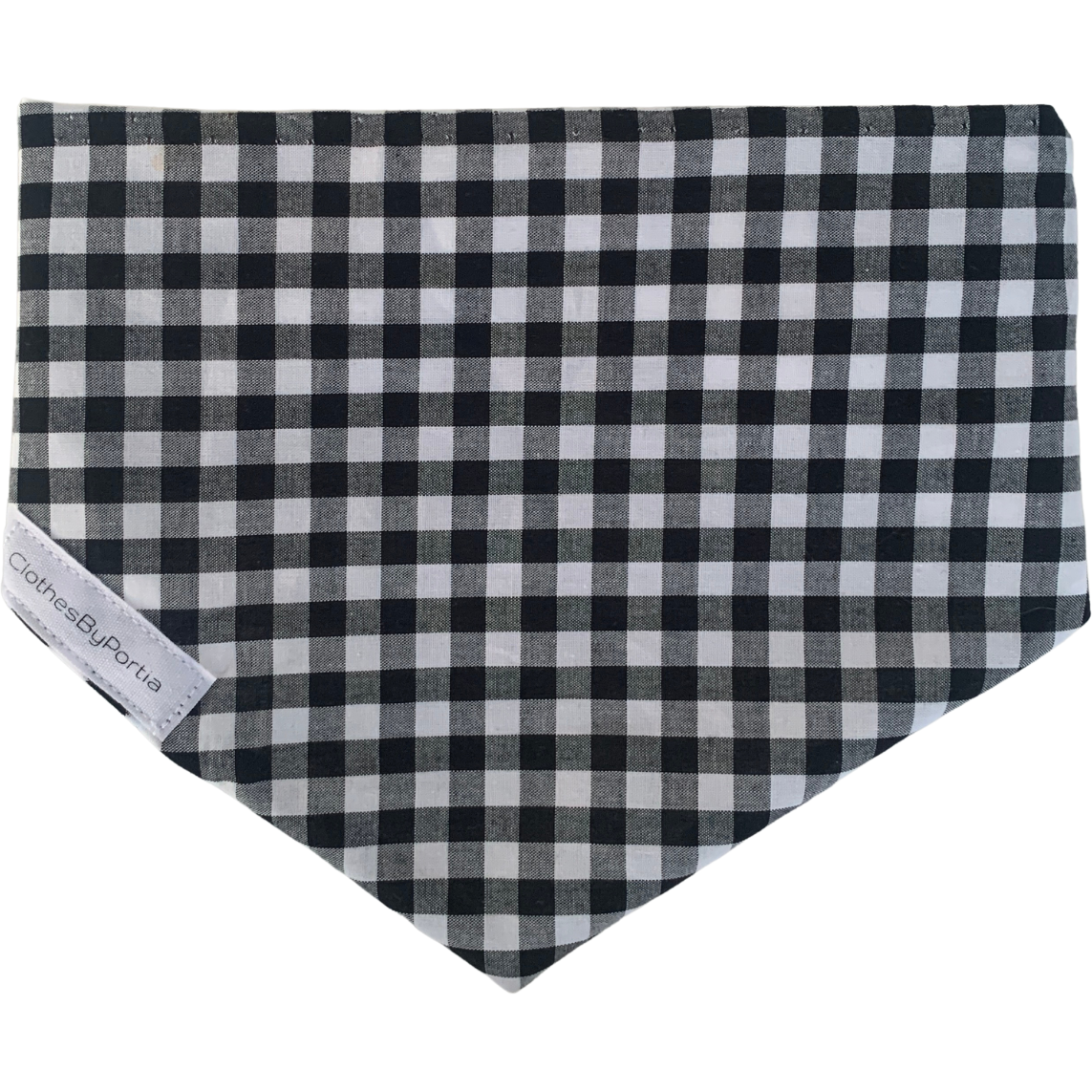 black and white gingham dog bandana made in NZ